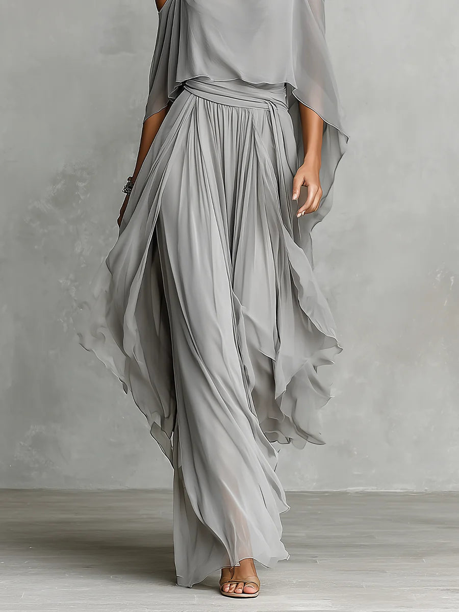 Sofia™ | Set Camicetta e Pantaloni in Chiffon