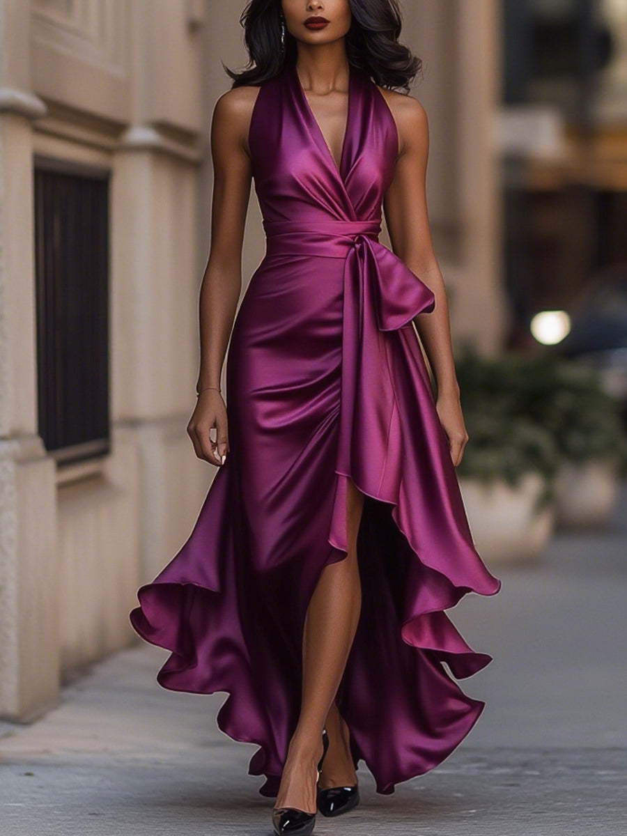 Sofia™ | Abito in Satin Drappeggiato in Vita