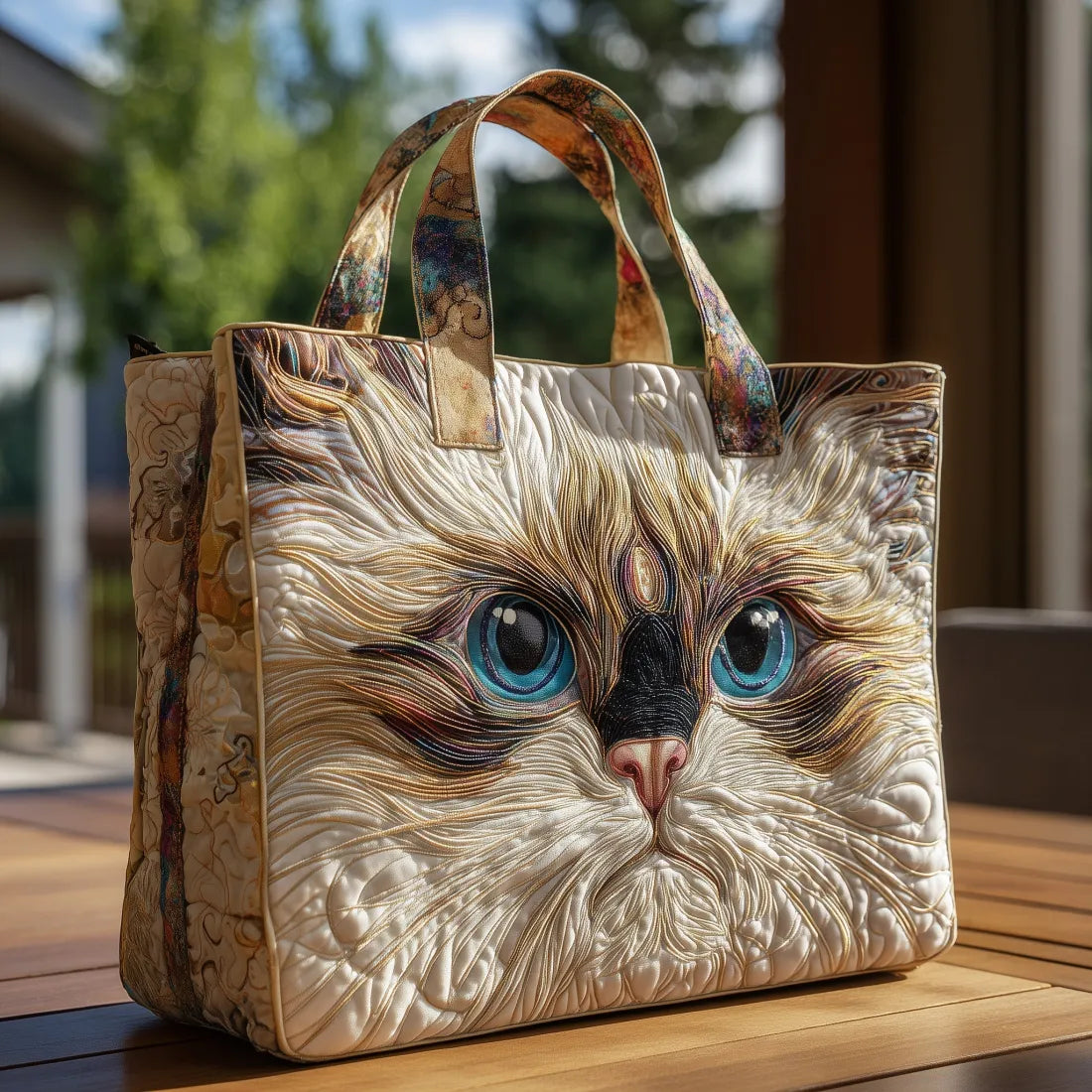 Borsa Artigianale Gatto Bianco con Occhi Blu