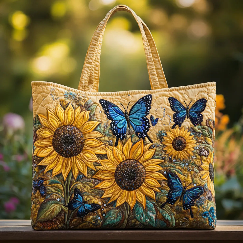 Borsa Artigianale Girasoli e Farfalle Blu