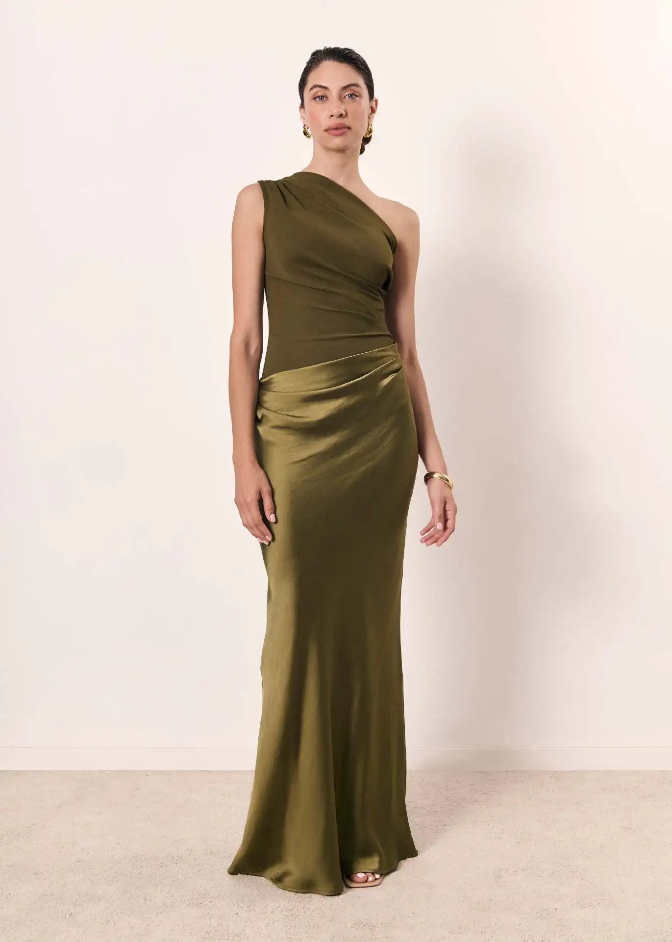 Luna™ | Abito Maxi in Satin con Spacco