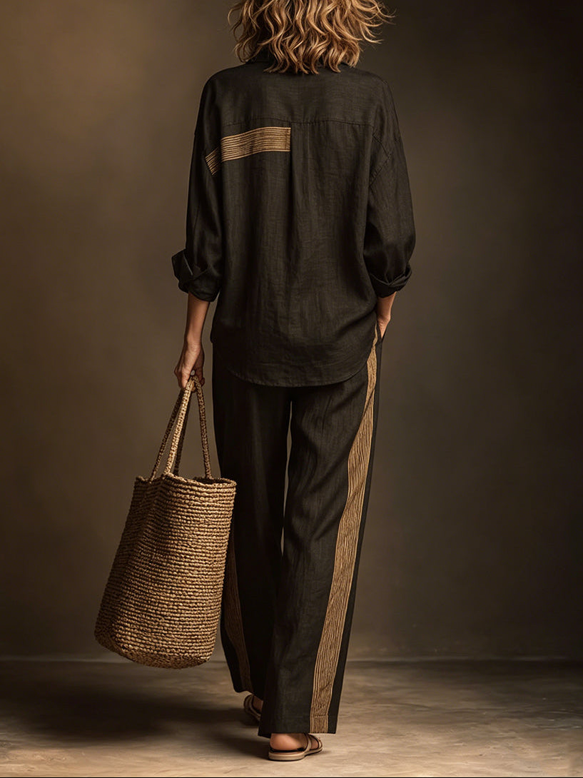 Giulia™ | Set Due Pezzi Rigato Retro Color Block