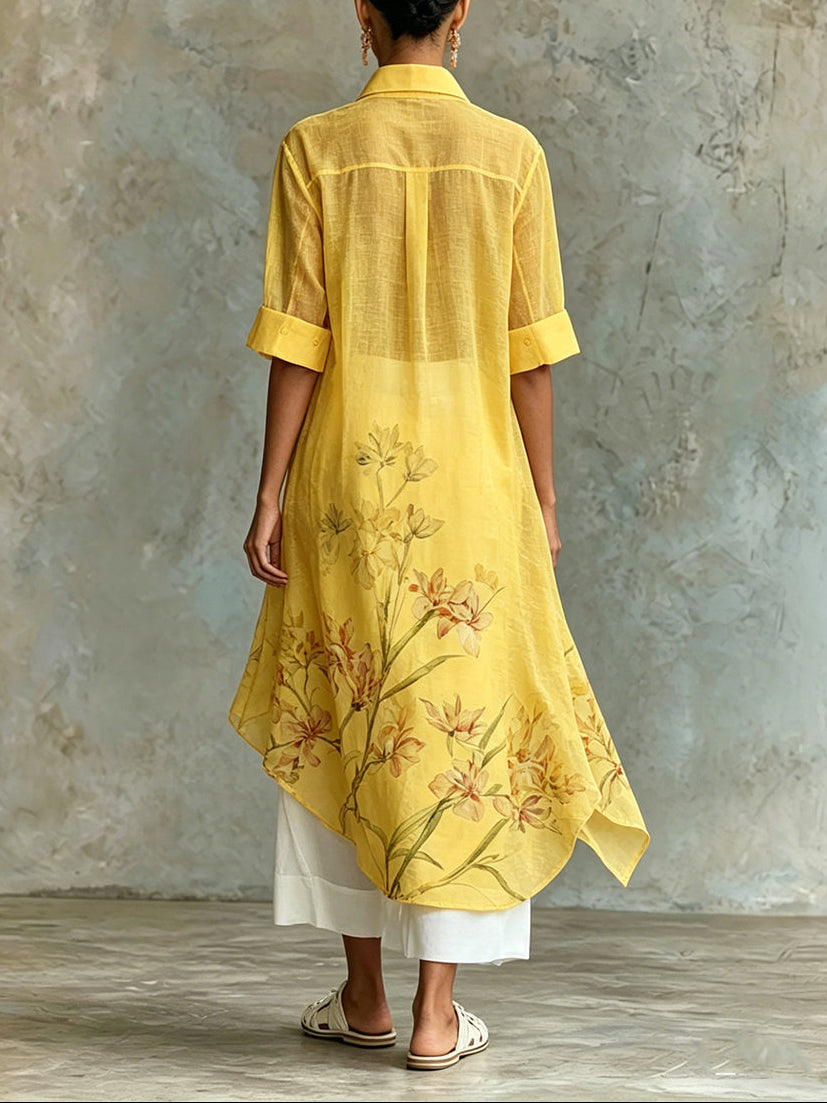 Chiara™ | Set Due Pezzi Abito Midi Floreale con Sottoveste