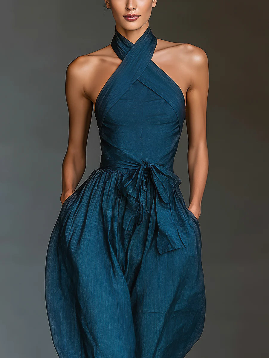 Nadia™ | Tuta Halter con Pantaloni Larghi Eleganti