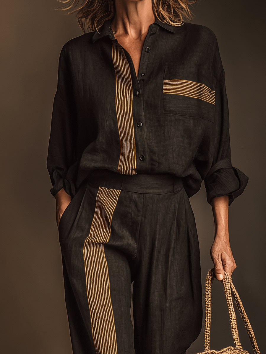 Giulia™ | Set Due Pezzi Rigato Retro Color Block
