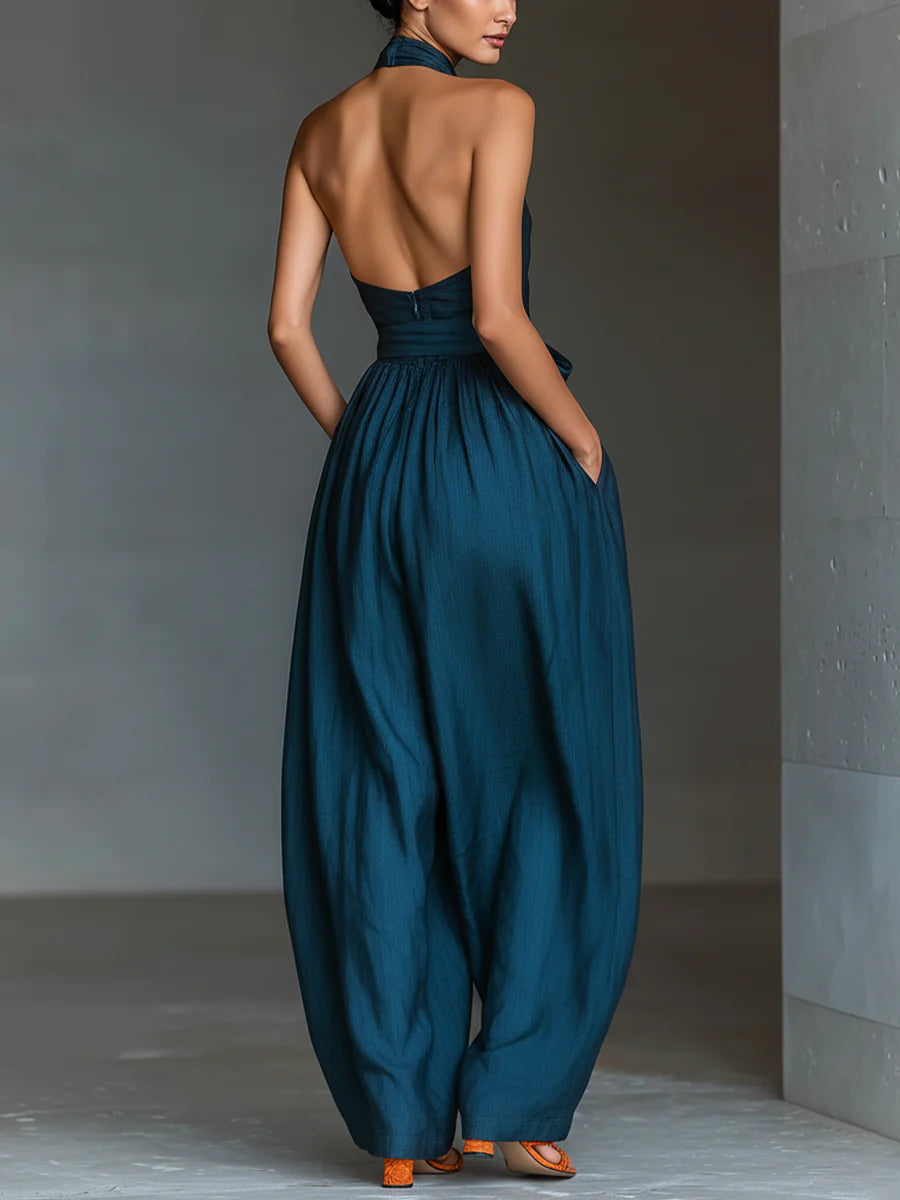 Nadia™ | Tuta Halter con Pantaloni Larghi Eleganti