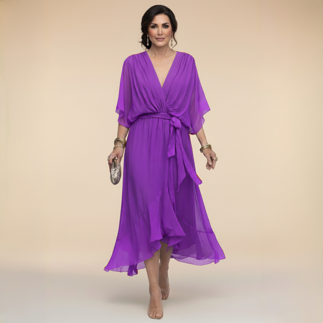 Chiara™ | Abito in Chiffon con Scollo a V
