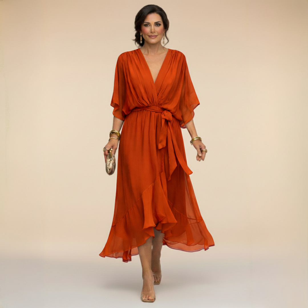 Chiara™ | Abito in Chiffon con Scollo a V