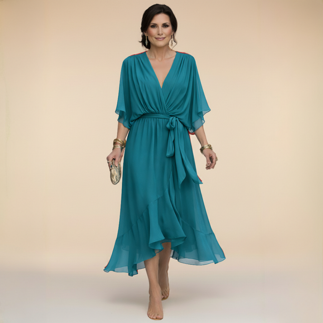 Chiara™ | Abito in Chiffon con Scollo a V
