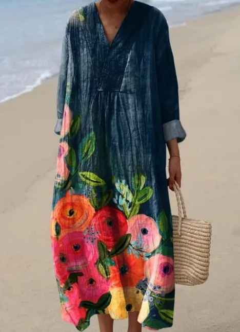 Alessia™ | Abito Maxi Estivo Vintage con Stampa Geometrica