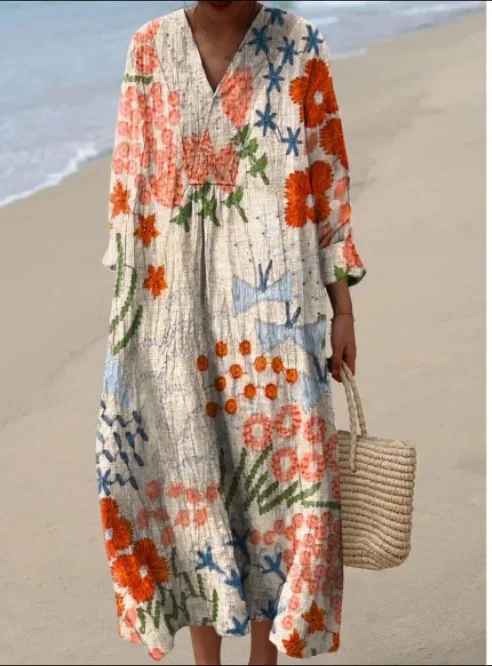 Alessia™ | Abito Maxi Estivo Vintage con Stampa Geometrica