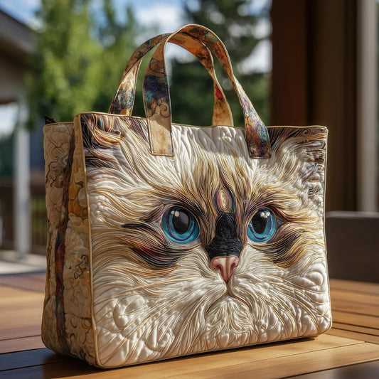 Borsa Artigianale Gatto Bianco con Occhi Blu
