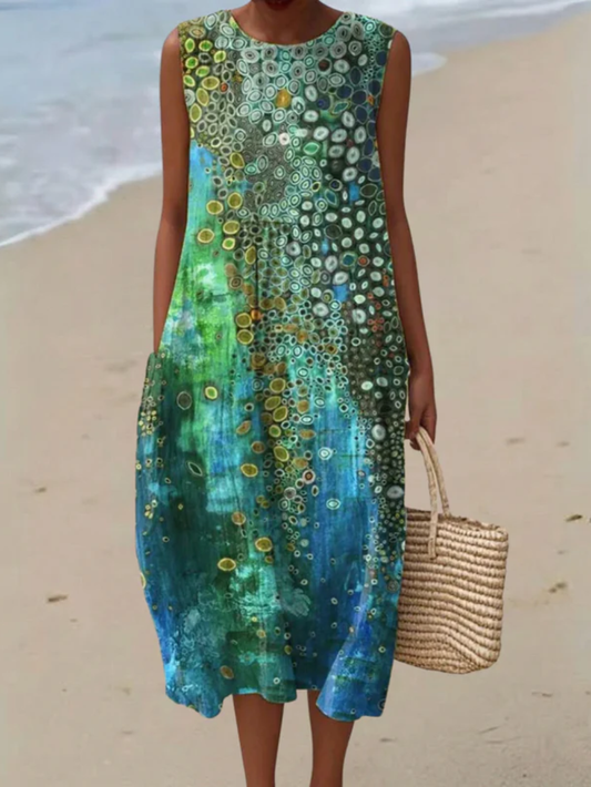 Martina™ | Abito Maxi Estivo Vintage con Stampa e Vestibilità Ampia