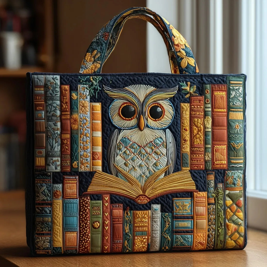 Borsa Artigianale Gufo tra Vecchi Libri