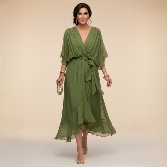 Chiara™ | Abito in Chiffon con Scollo a V