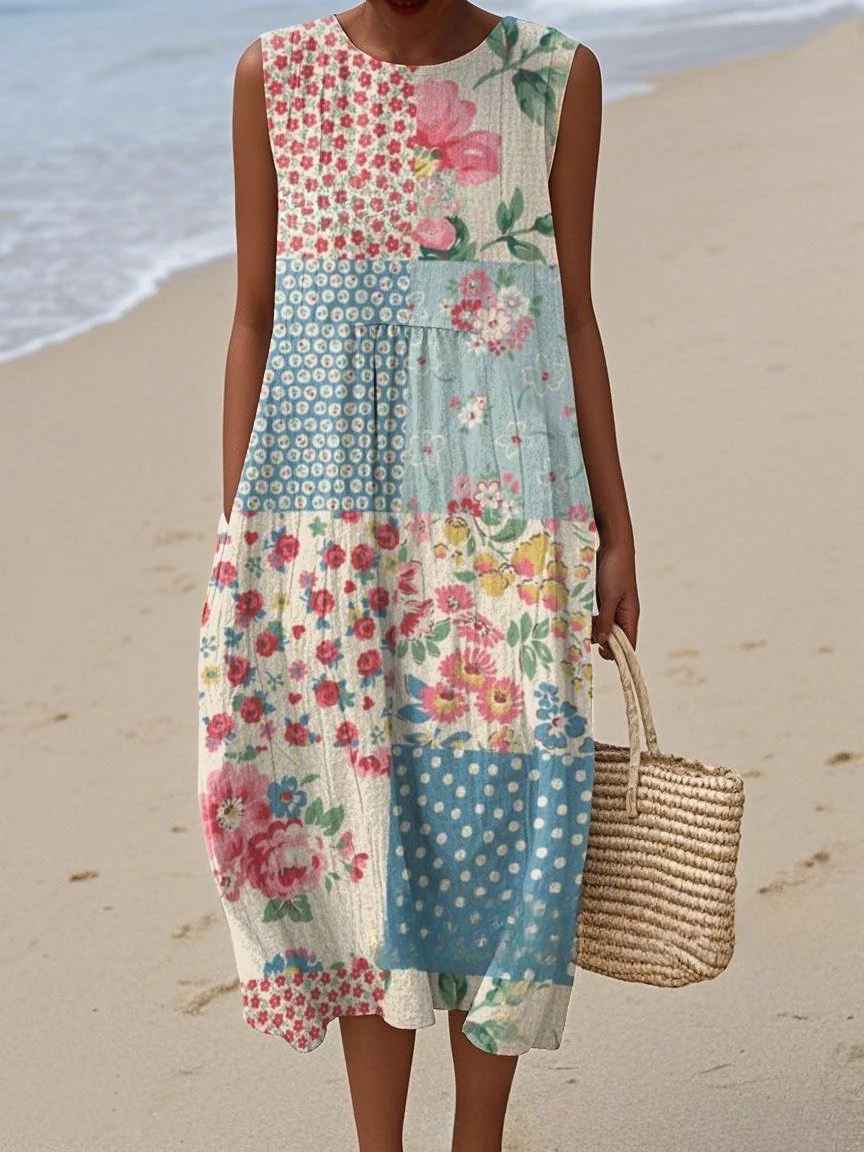 Martina™ | Abito Maxi Estivo Vintage con Stampa e Vestibilità Ampia