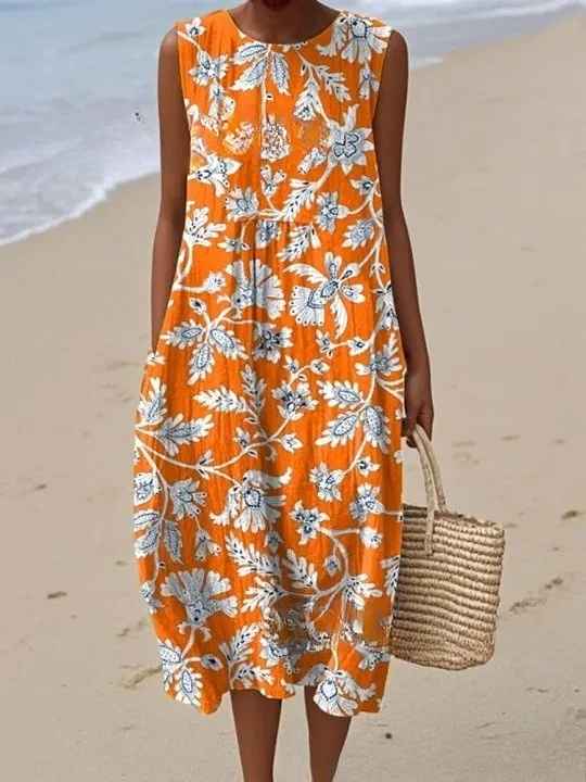Martina™ | Abito Maxi Estivo Vintage con Stampa e Vestibilità Ampia