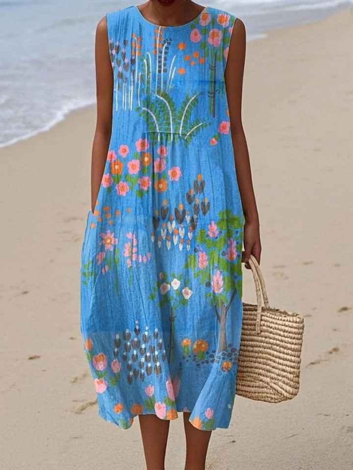 Martina™ | Abito Maxi Estivo Vintage con Stampa e Vestibilità Ampia