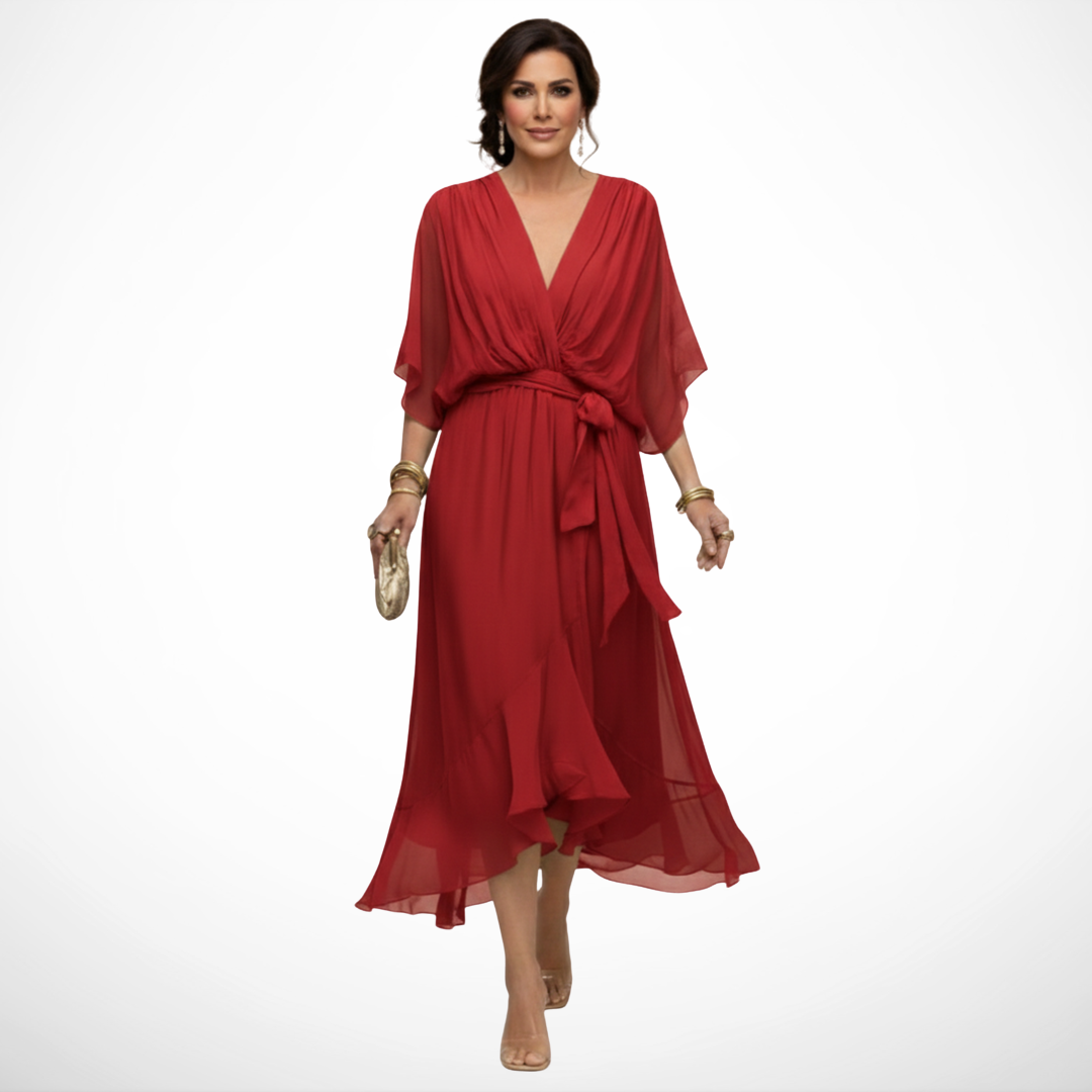 Chiara™ | Abito in Chiffon con Scollo a V