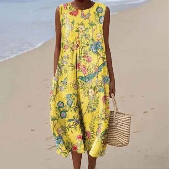Martina™ | Abito Maxi Estivo Vintage con Stampa e Vestibilità Ampia