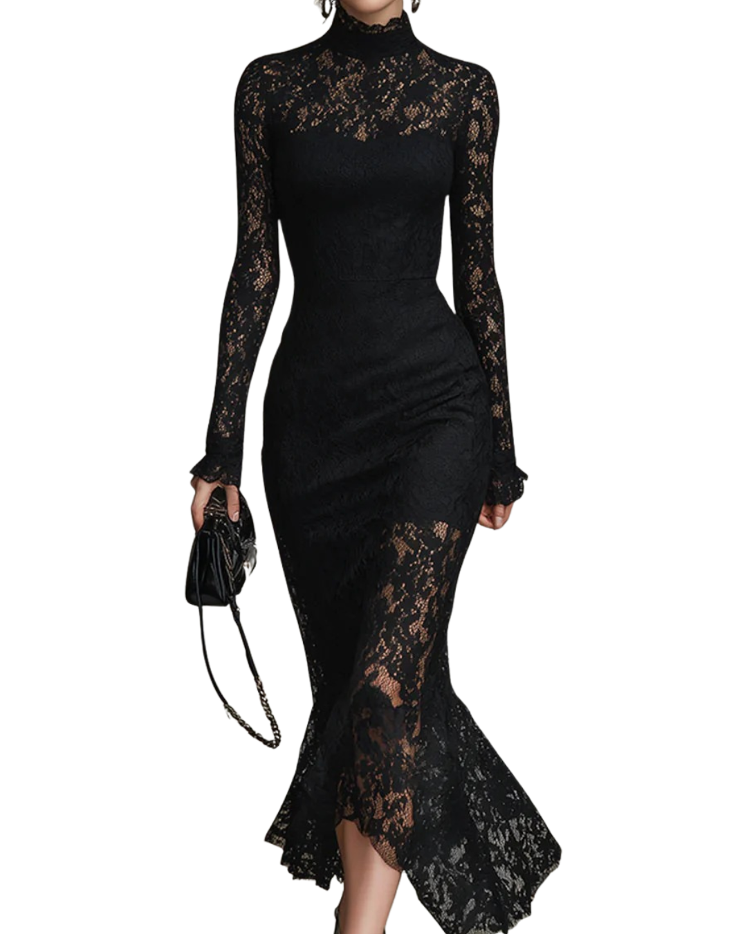Julia™ | Abito Maxi in Pizzo Nero