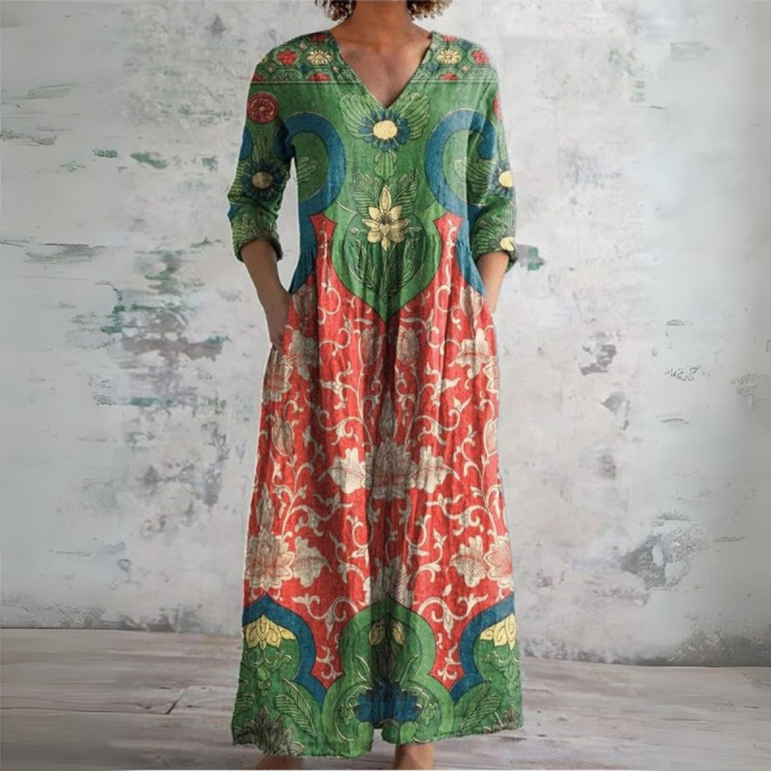 Maravella™ | Vestito maxi floreale vintage