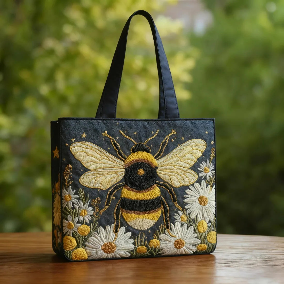 Borsa Artigianale Api con Margherite e Stelle