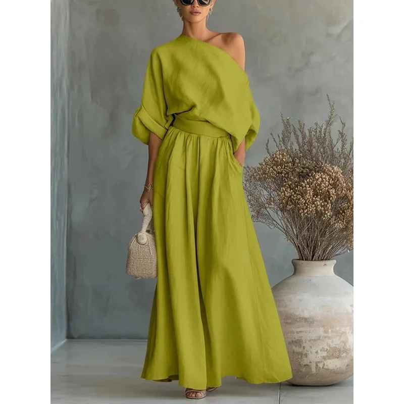 Lisa™ | Set Top con Spalle Scoperte e Pantaloni Affusolati Morbidi