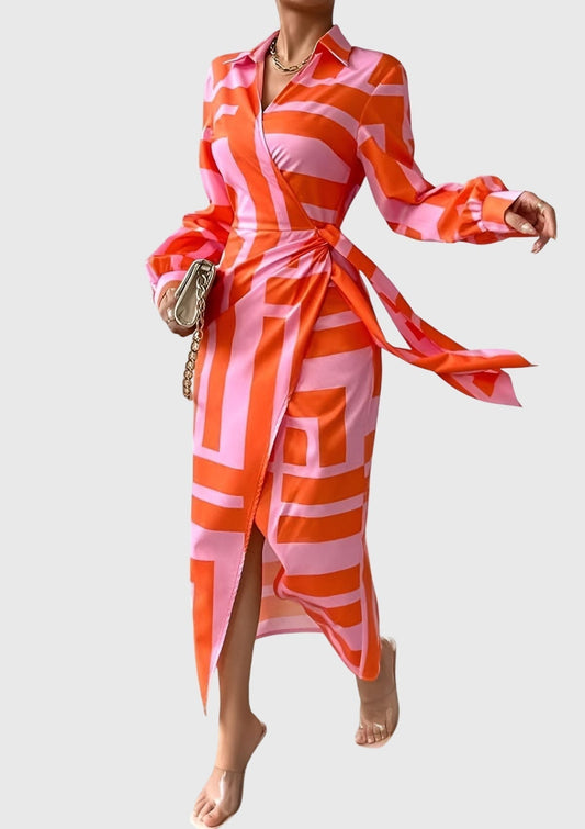 Chiara™ | Abito Elegante Avvolgente con Stampa