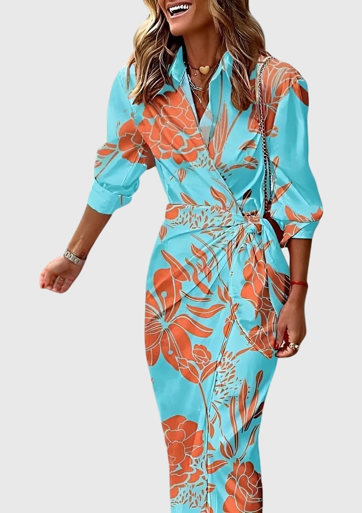 Chiara™ | Abito Elegante Avvolgente con Stampa