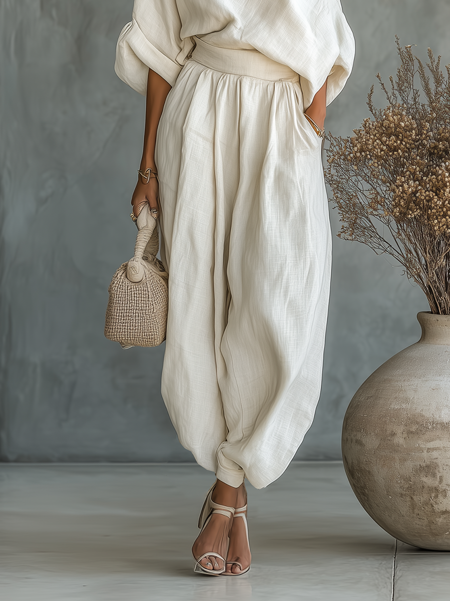 Lisa™ | Set Top con Spalle Scoperte e Pantaloni Affusolati Morbidi