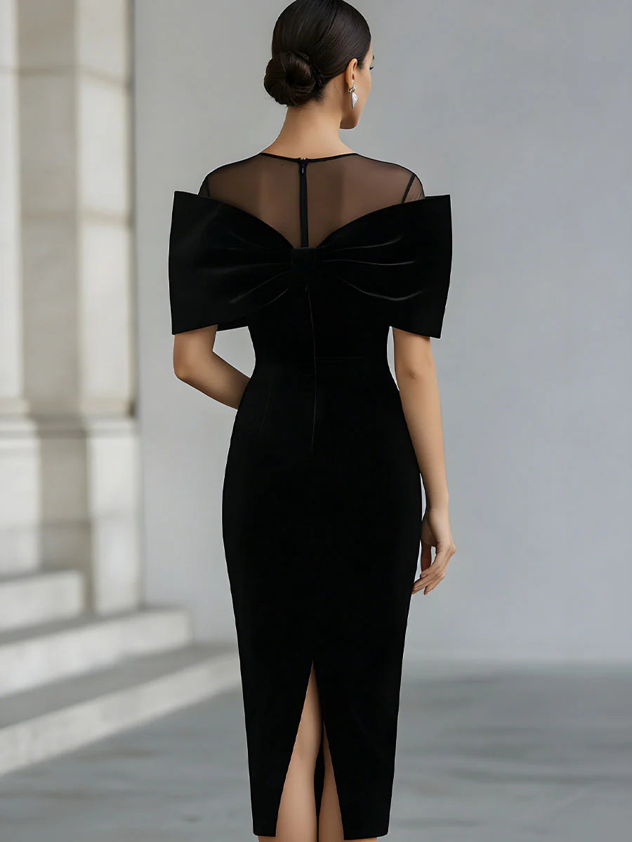 Valentina™ | Abito Midi in Velluto Nero Elegante