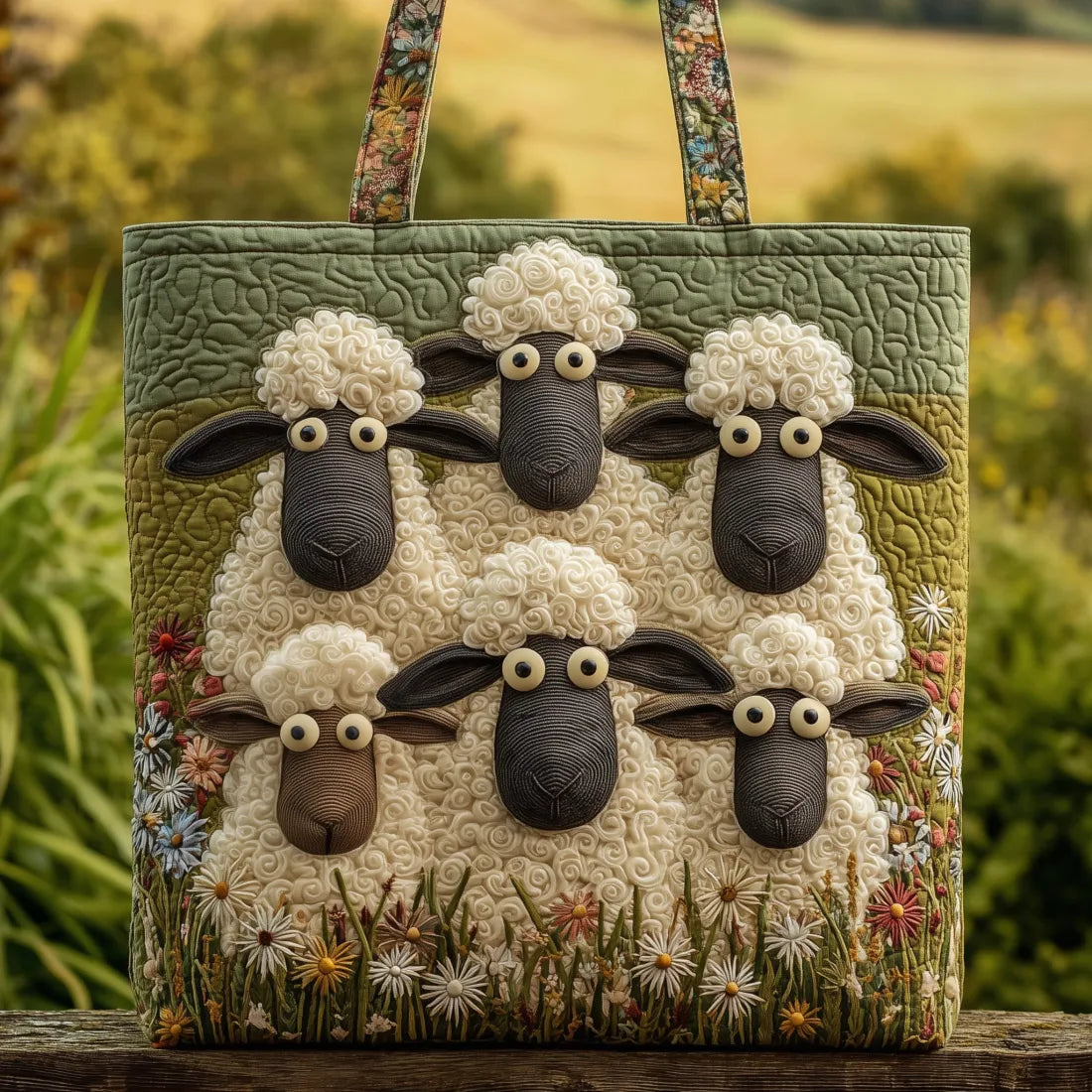 Borsa Artigianale con Cinque Pecore
