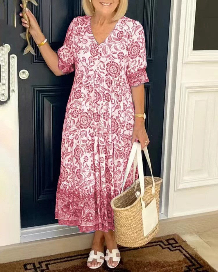 Florelia™ | Abito floreale scollo V elegante
