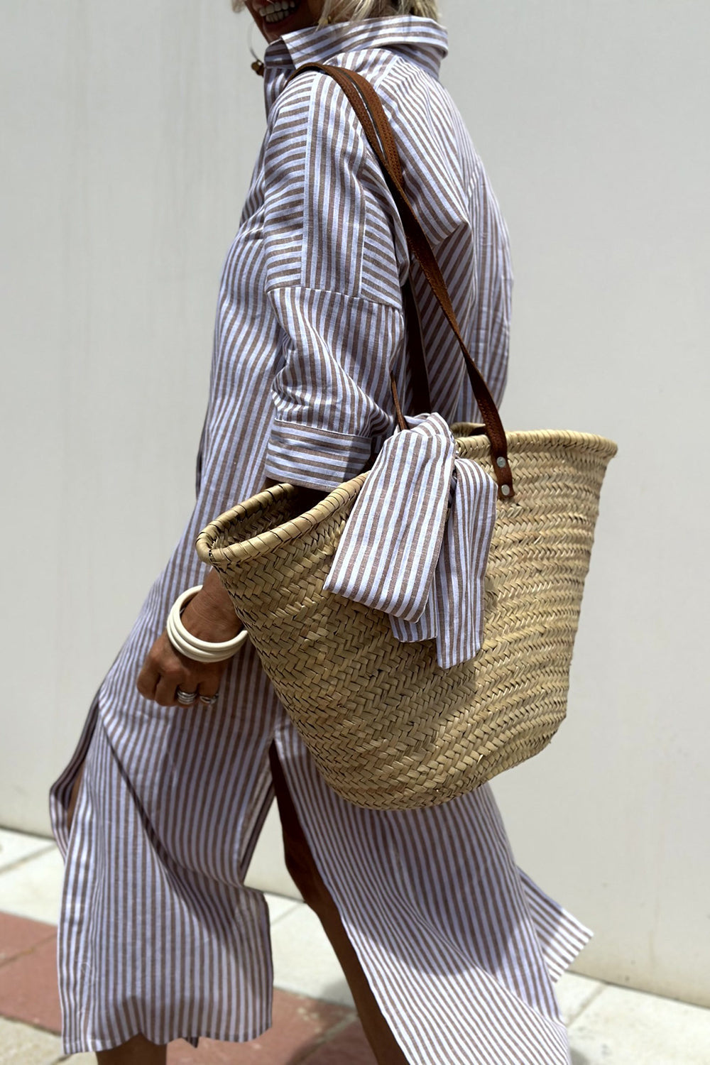 Claudette™ | Abito camicia a righe elegante