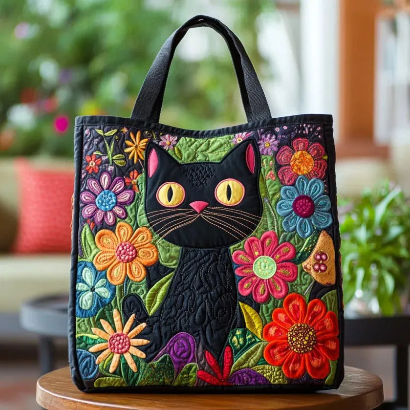 Borsa a Spalla Imbottita Gatto Nero