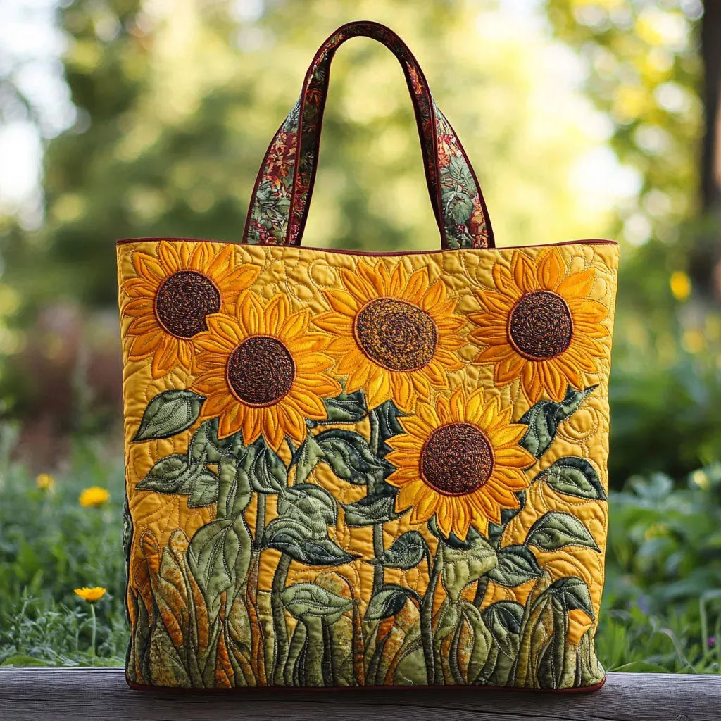 Borsa classica con stampa girasole