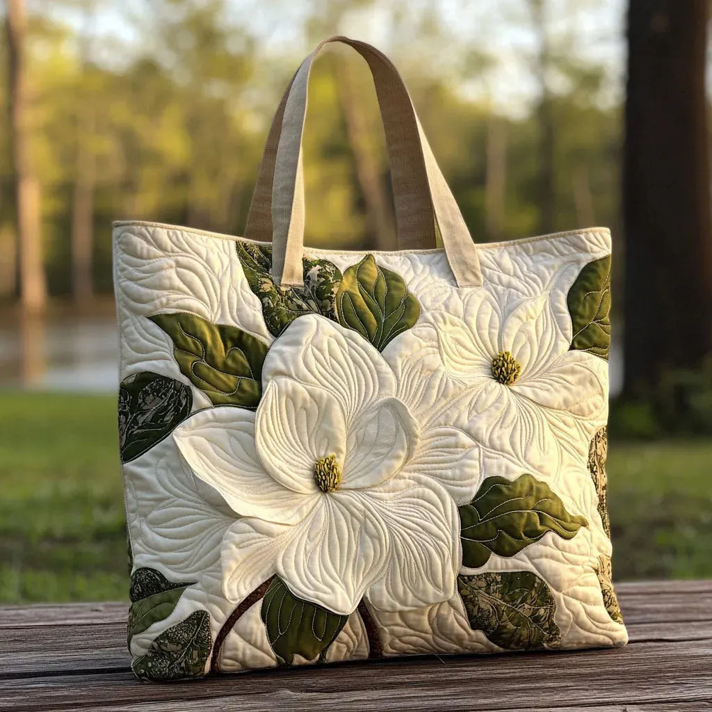Elegante Borsa Trapuntata con Motivo Floreale