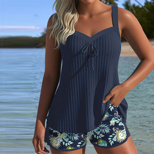 Bloom | Tankini a righe con pantaloni da spiaggia a due pezzi