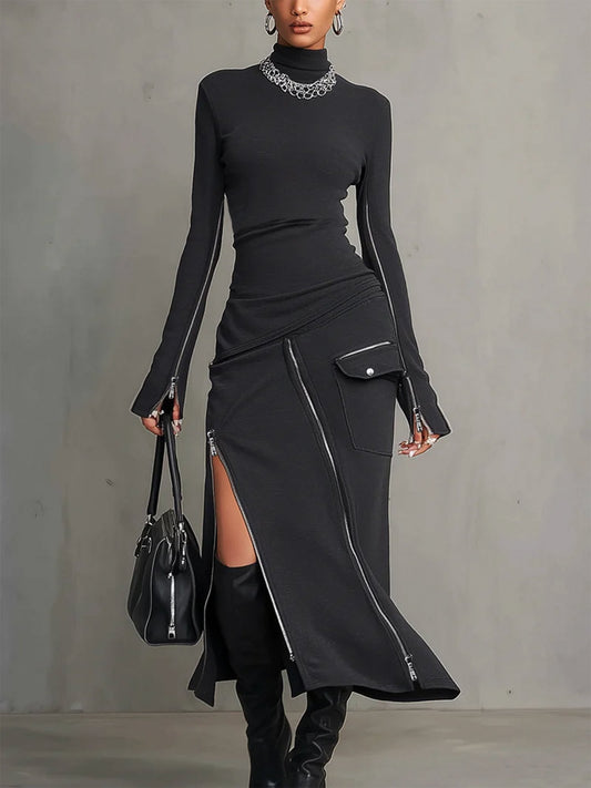 Elena™ | Set con Zip, Tasche e Collo Alto