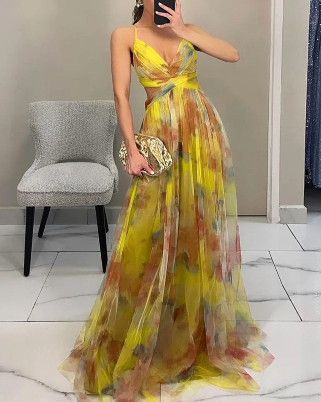 La Fiora™ | Abito Maxi Eleganza Floreale