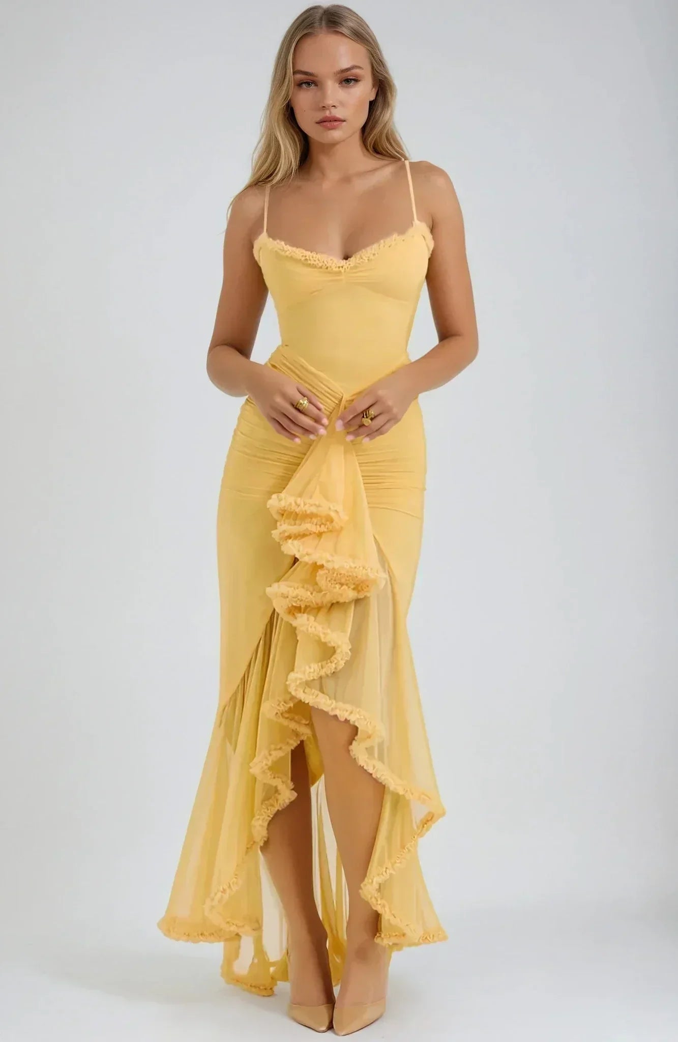 Chloe™ | Abito in Rete Giallo