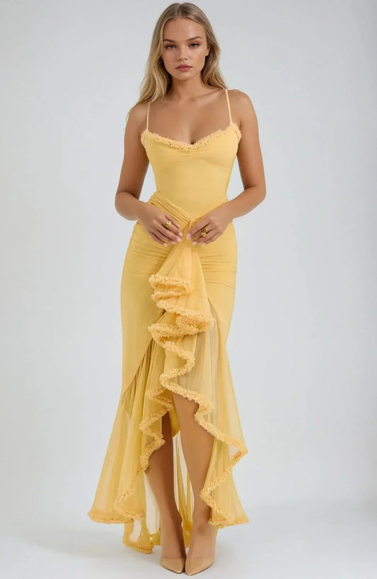 Chloe™ | Abito in Rete Giallo