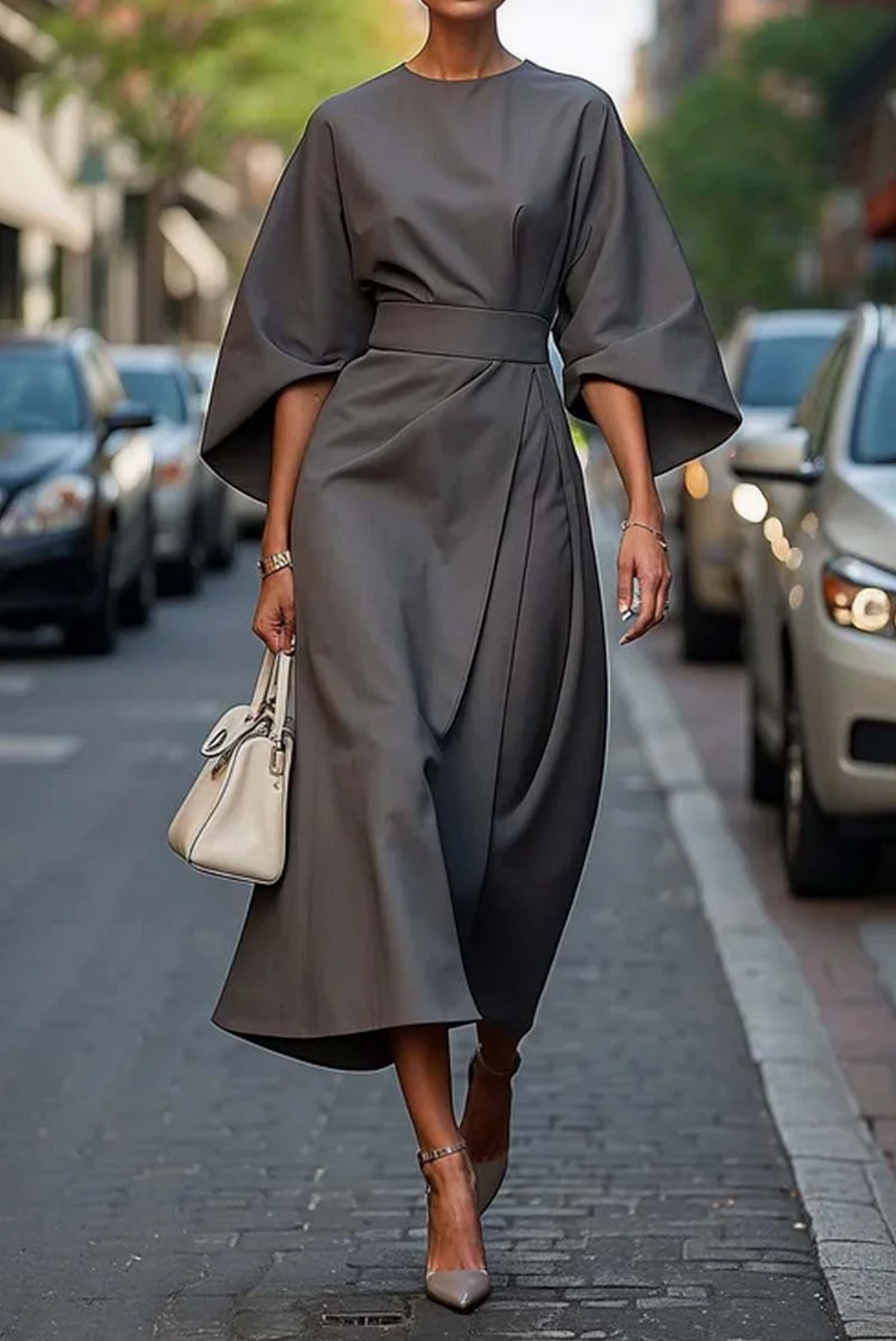 Maya™ | Abito Elegante con Maniche a Lanterna
