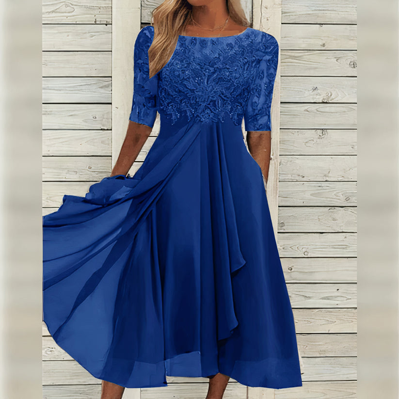 Martina™ | Abito Midi Elegante in Pizzo