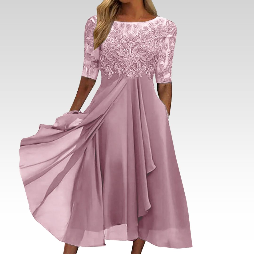 Martina™ | Abito Midi Elegante in Pizzo