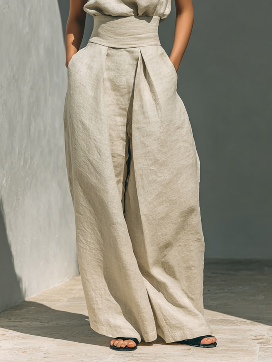 Sienna™ | Set Top Senzamaniche e Pantaloni a Gamba Larga
