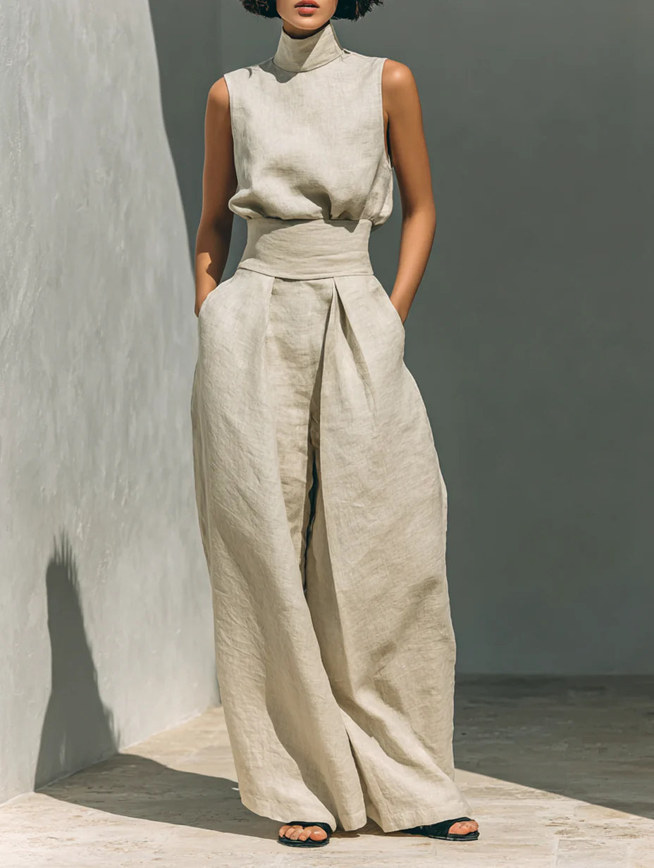 Sienna™ | Set Top Senzamaniche e Pantaloni a Gamba Larga
