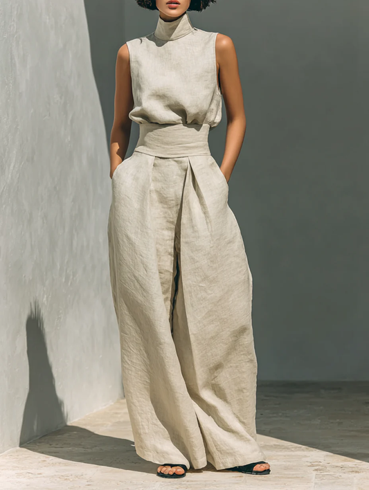 Sienna™ | Set Top Senzamaniche e Pantaloni a Gamba Larga