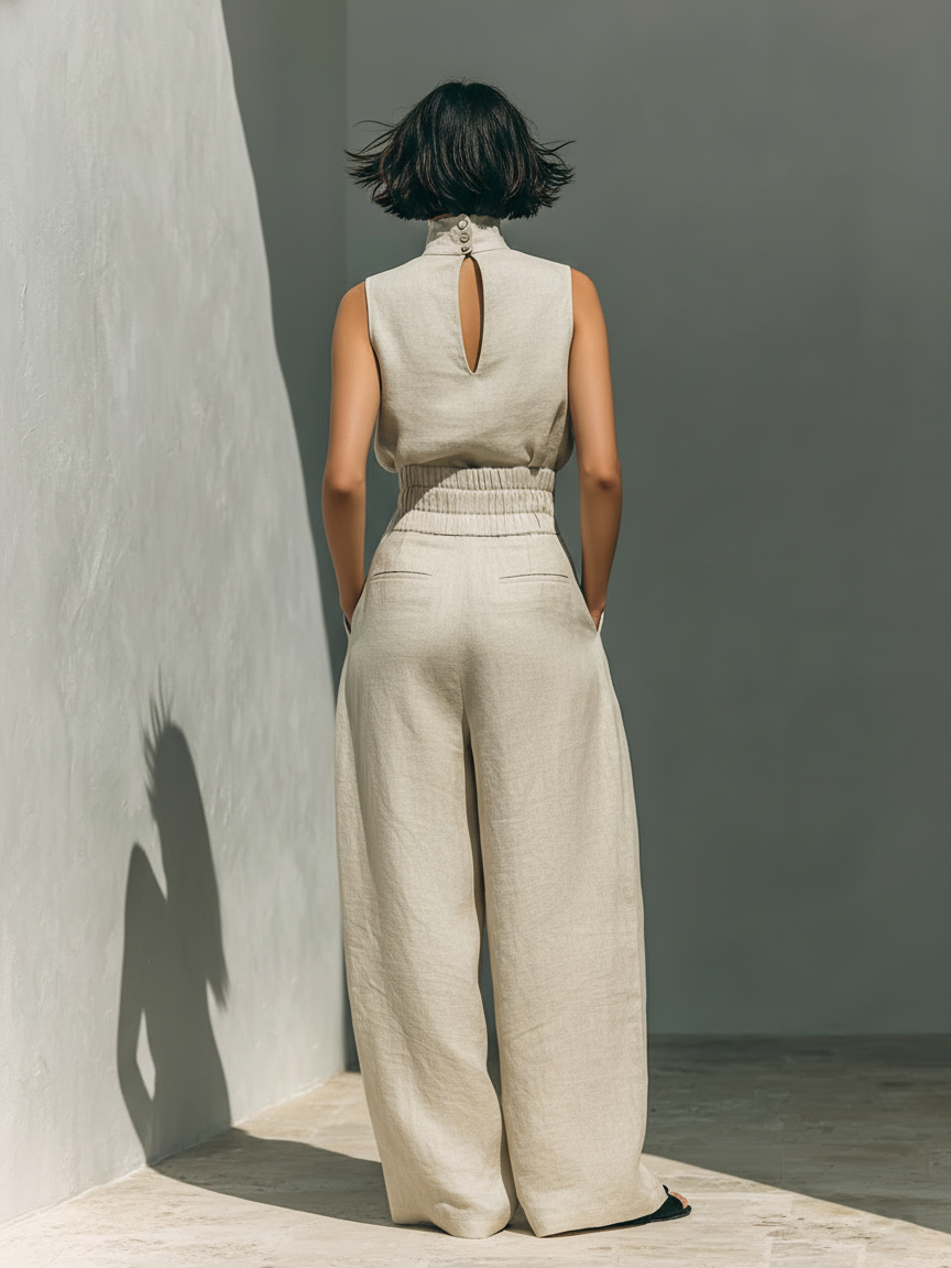 Sienna™ | Set Top Senzamaniche e Pantaloni a Gamba Larga